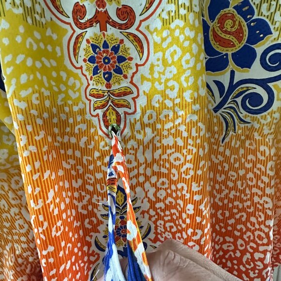 True Rock Free Size Multicolor Boho Maxi Dress With Vibrant Patterns Made In Ind - Picture 7 of 9